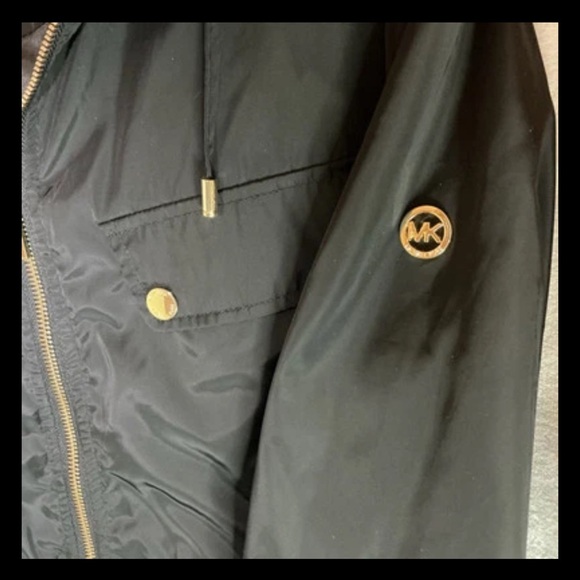 MICHAEL KORS Womens MK Classic Staple Trench Wind Breaker Rain Coat w/Hood Sz XL - Picture 14 of 15